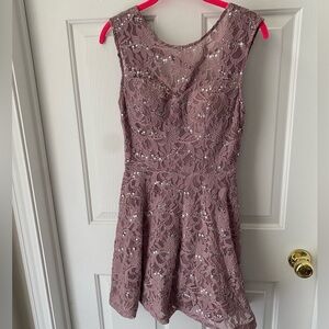 Mauve formal dress lace and sequin